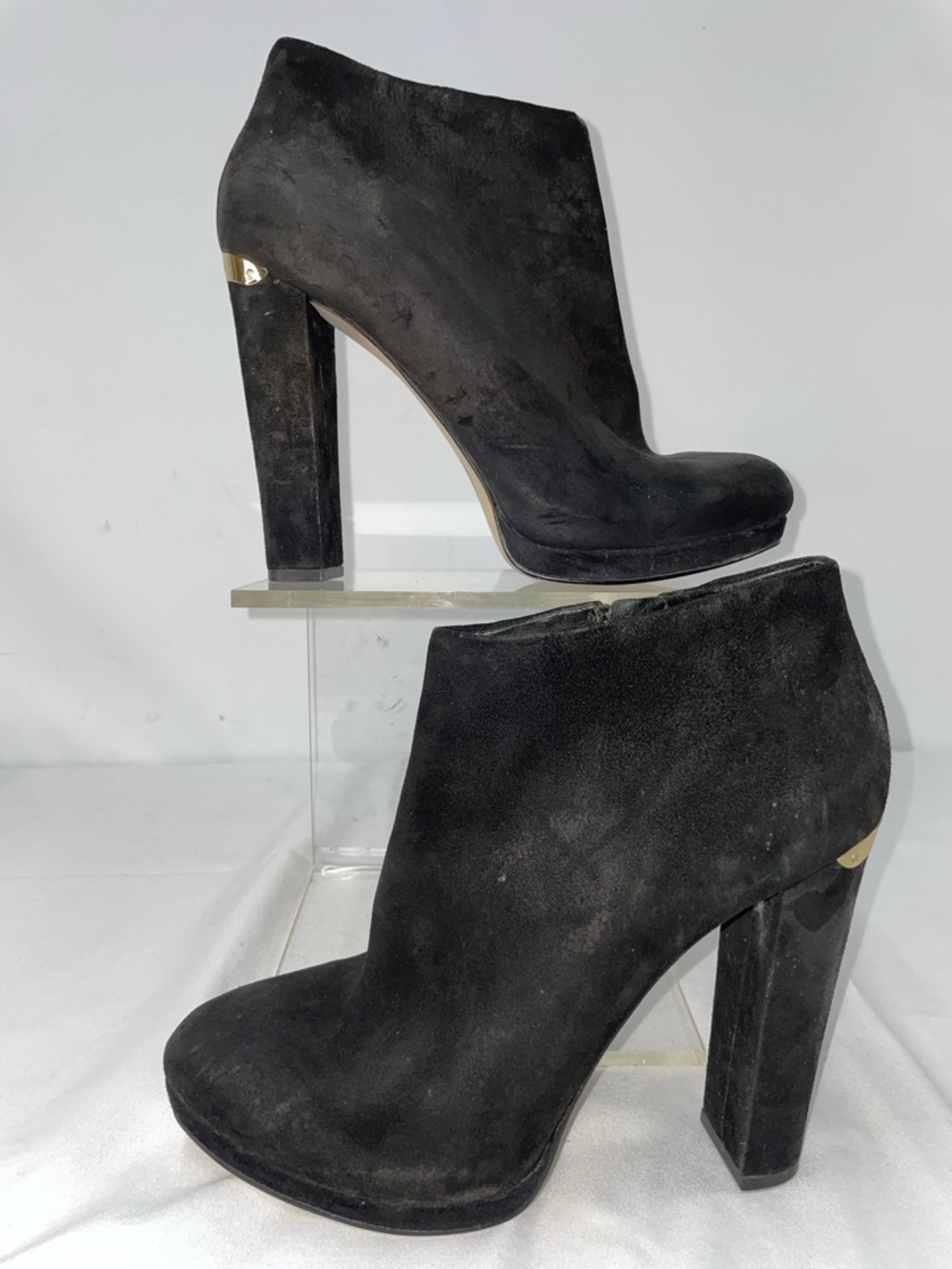 MICHAEL KORS HAVEN PLATFORM ANKLE BOOTIES IN BLACK SUEDE FTL-04-058 - Picture 2 of 10